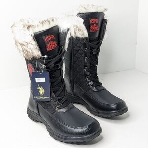 U.S. Polo Assn. Merrick Winter Boots, Black, Women's 6